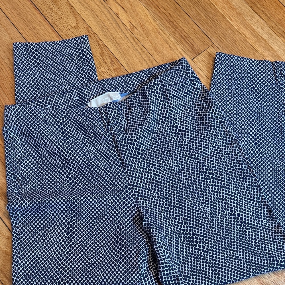 Michael Kors Pants Women's Blue and White Patterned Capris M